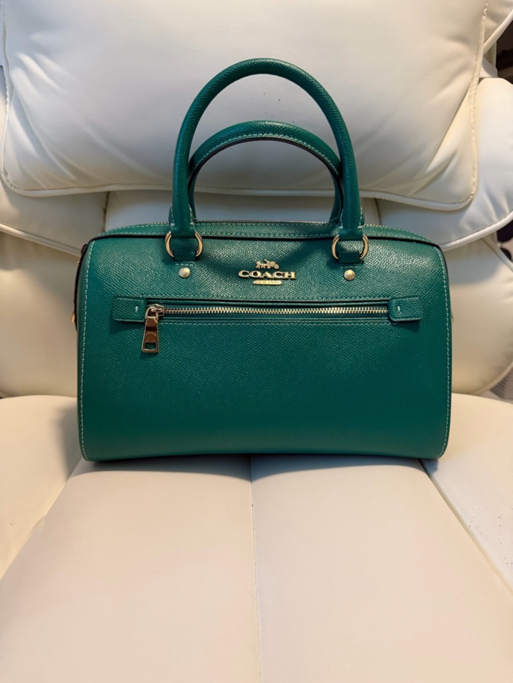 Coach Medium Rowan in Emerald with Gold-Tone Hardware
